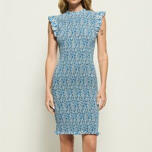 nwt nation marlene mini dress blue